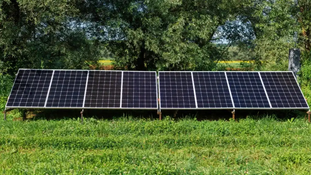 Solar panels on the ground
