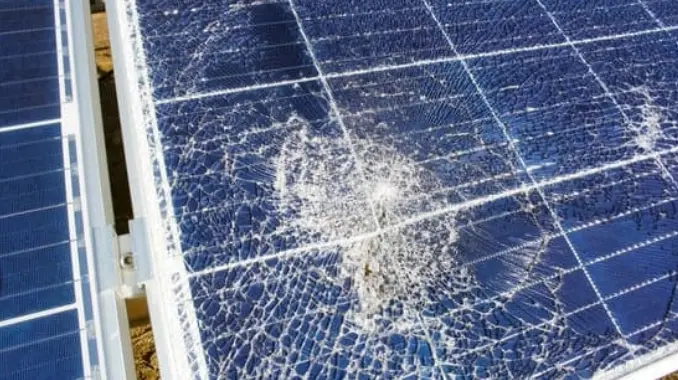 Solar panel hail damage