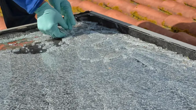 Solar panel hail damage