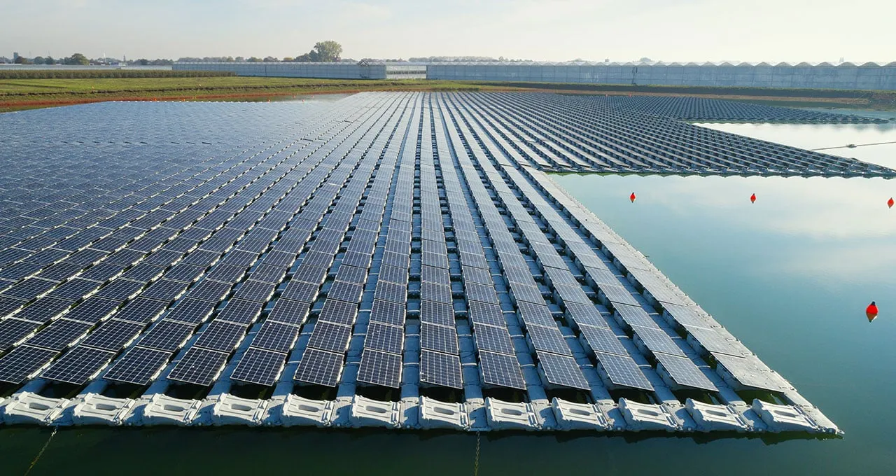 Floating solar farms