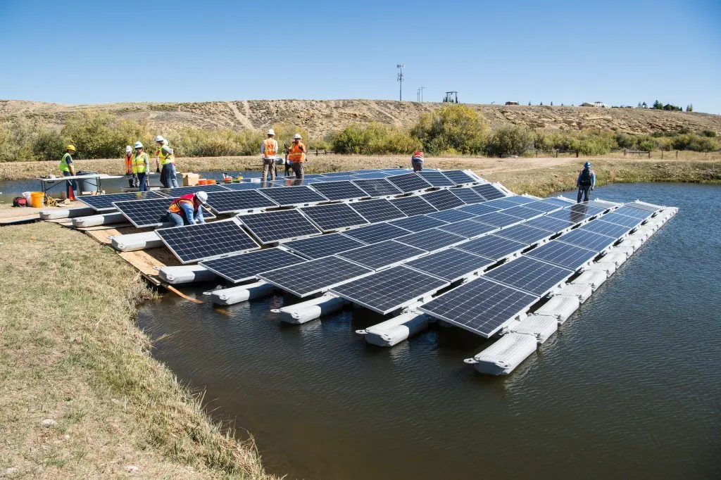 Floating solar farms